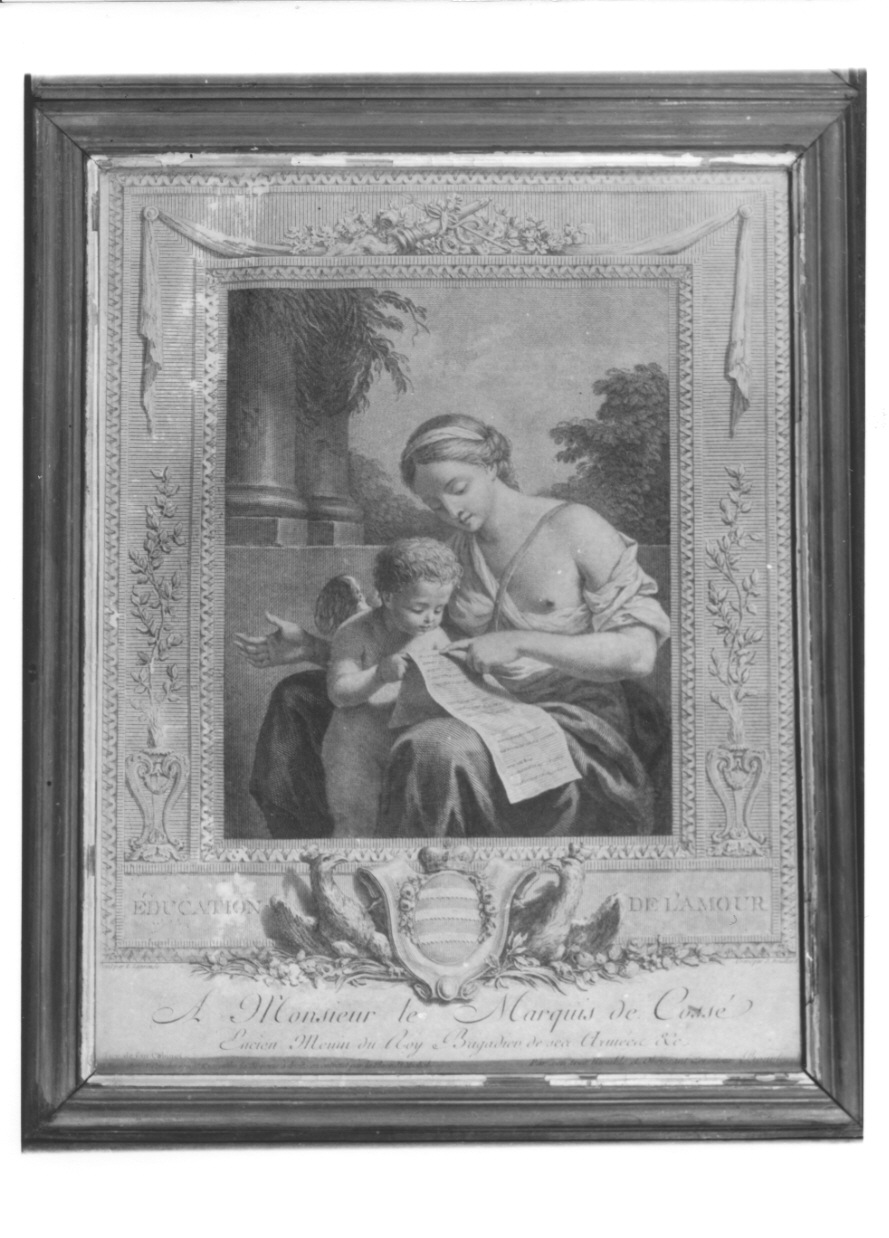 Venere e Cupido (stampa) di Bouillard Jacques, Lagrenée Louis-Jean-François detto Ainé (ultimo quarto sec. XVIII)