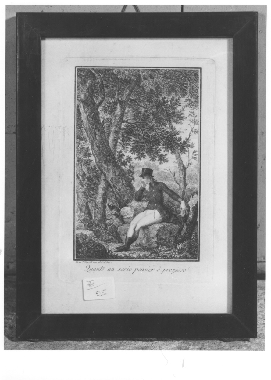 figura maschile seduta (stampa, serie) di Novelli Francesco (inizio sec. XIX)