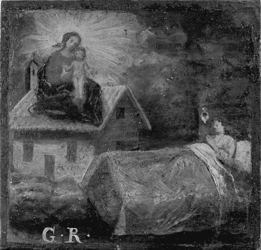 Intervento della Madonna di Loreto per guarigione (ex voto, opera isolata) - ambito novarese (metà sec. XIX)