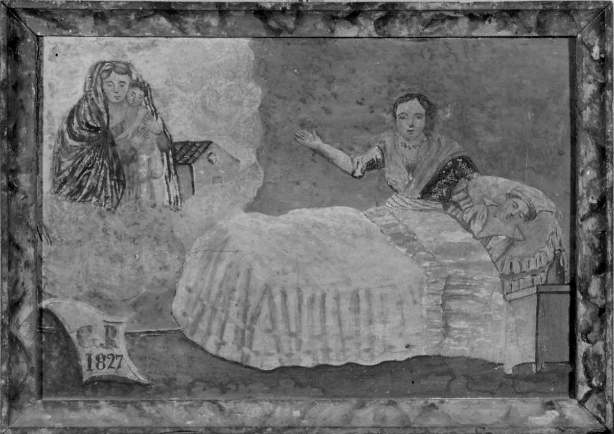 Intervento della Madonna di Loreto per guarigione (ex voto, opera isolata) - ambito novarese (secondo quarto sec. XIX)