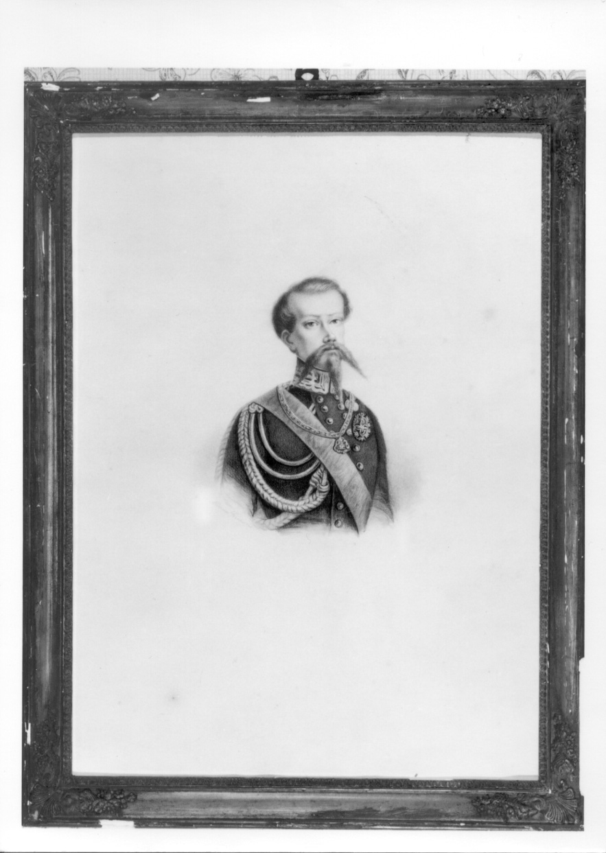 ritratto di Vittorio Emanuele II di Savoia (disegno, opera isolata) di Gervasoni Federica Giuseppina (seconda metà sec. XIX)