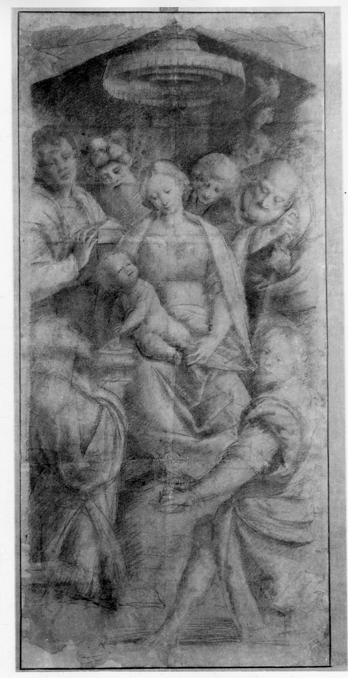 adorazione dei Re Magi (disegno, opera isolata) di Lanino Bernardino (secondo quarto sec. XVI)