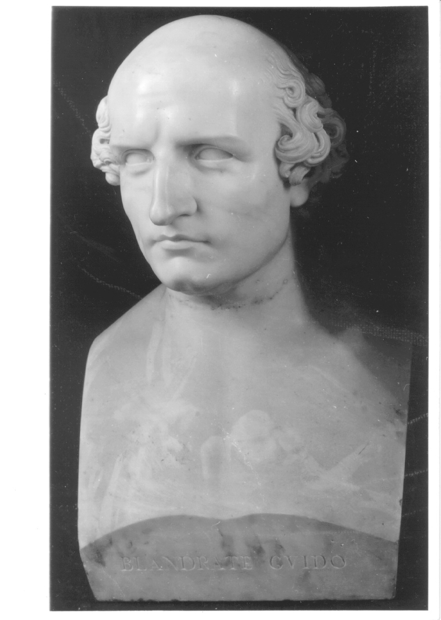 busto ritratto di Guido Biandrate (busto, opera isolata) di Bisetti Antonio (secondo quarto sec. XIX)