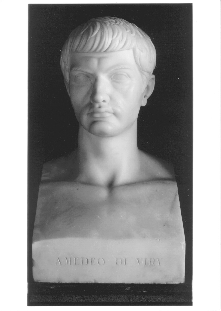 busto ritratto di Amedeo di Viry (busto, opera isolata) di Cauda Luigi (secondo quarto sec. XIX)