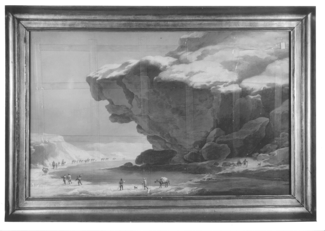 Nevicate, paesaggio (dipinto, opera isolata) di Bagetti Giuseppe Pietro (prima metà sec. XIX)