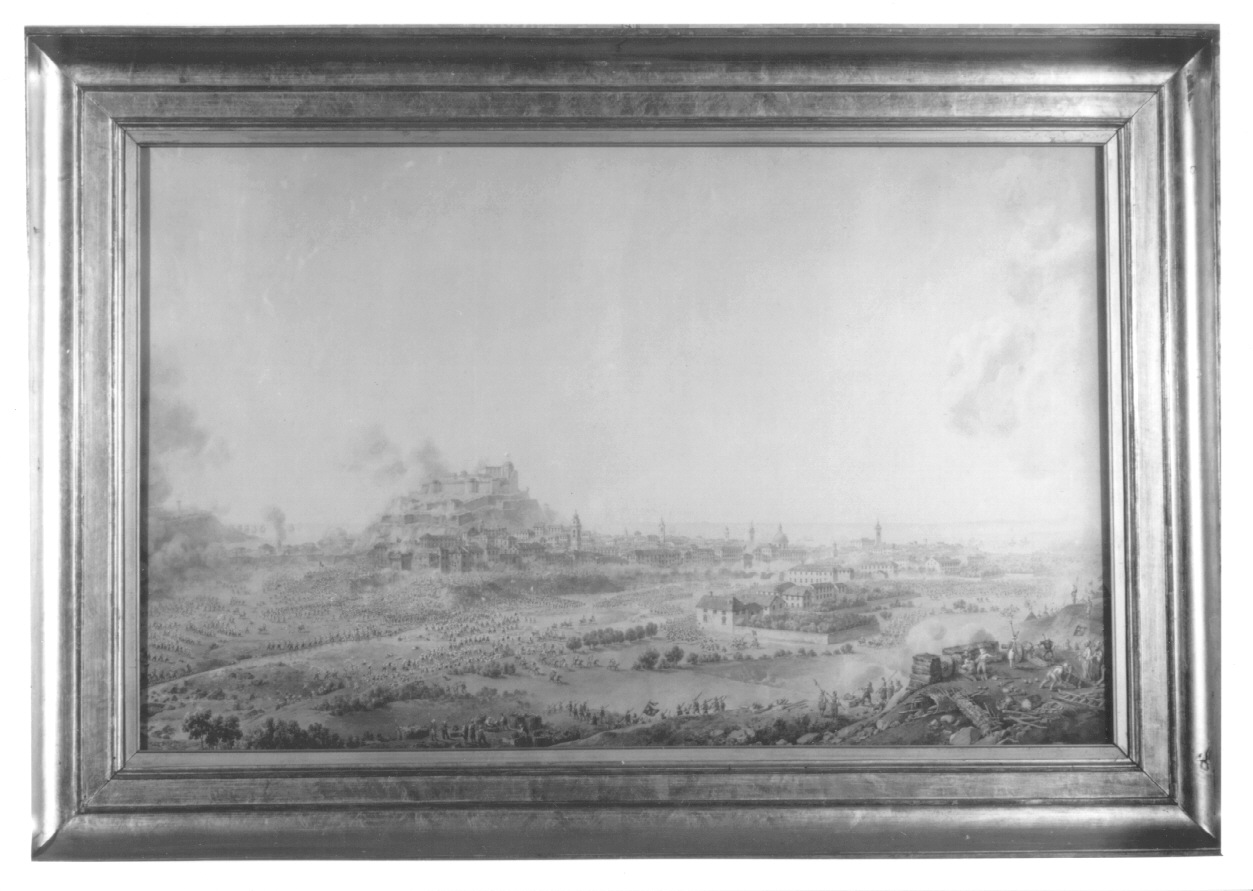 Assalto dato dai Turchi e dai Francesi alla città di Nizza, assedio di Nizza da parte dei turchi e dei francesi (dipinto, opera isolata) di Bagetti Giuseppe Pietro (prima metà sec. XIX)