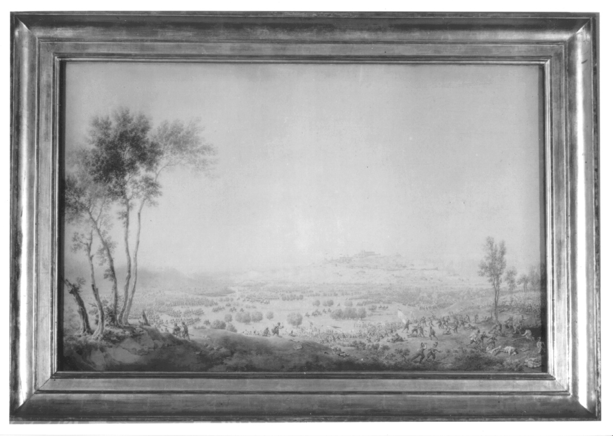 Veduta di battaglia, battaglia (dipinto, opera isolata) di Bagetti Giuseppe Pietro (prima metà sec. XIX)