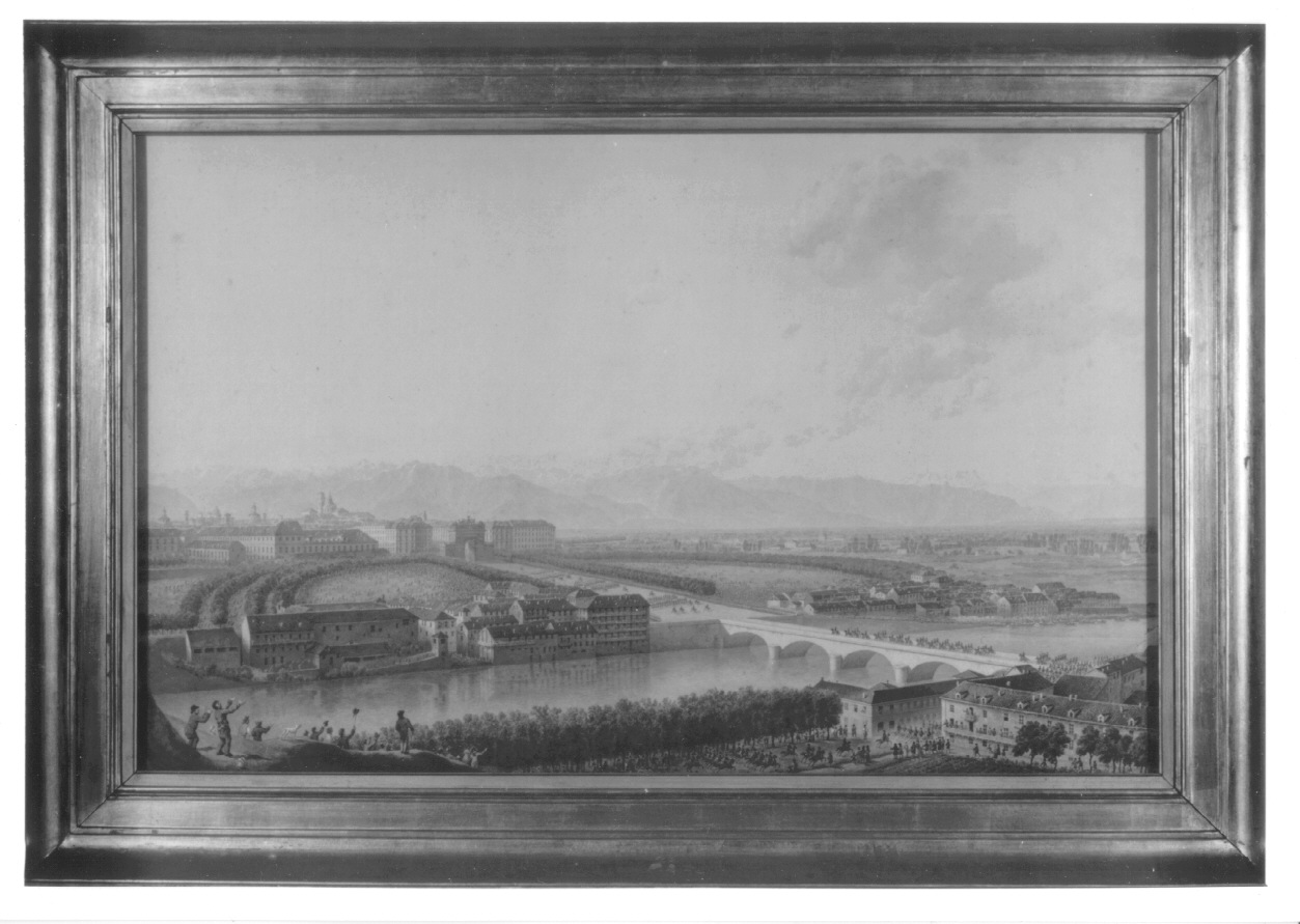 TORINO, ENTRATA DEL RE NEL 1814, ingresso di Vittorio Emanuele I a Torino (dipinto, opera isolata) di Bagetti Giuseppe Pietro (primo quarto sec. XIX)