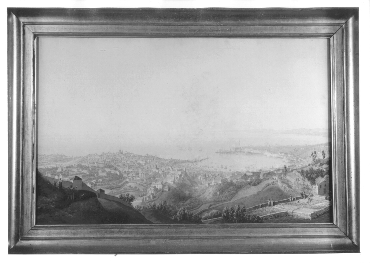 GENOVA, ENTRATA DELLA REGINA, veduta di Genova (dipinto, opera isolata) di Bagetti Giuseppe Pietro (prima metà sec. XIX)