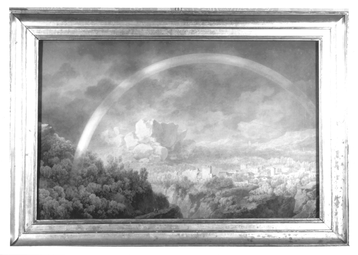 ARCO BALENO, paesaggio con arcobaleno (dipinto, opera isolata) di Bagetti Giuseppe Pietro (prima metà sec. XIX)