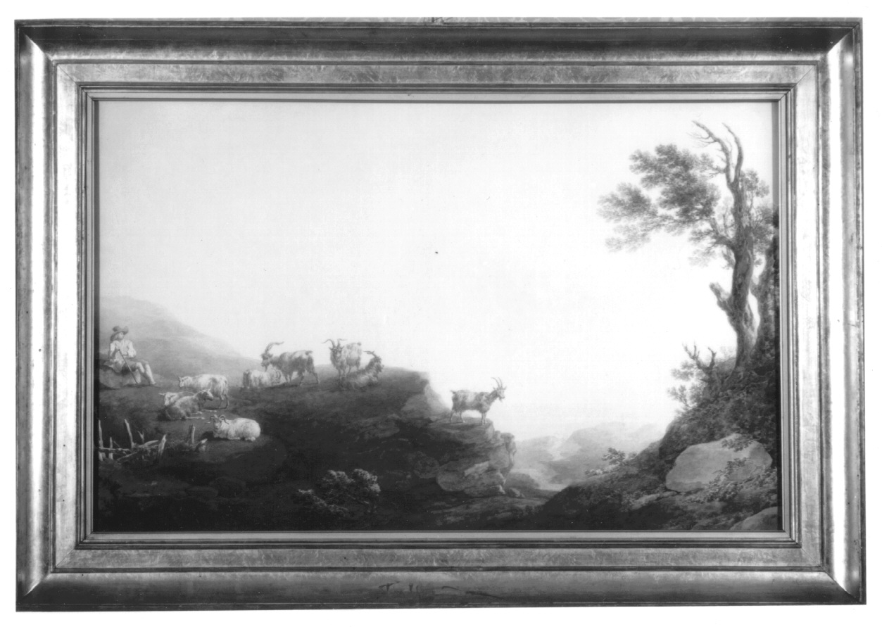 GRUPPO DI ANIMALI, paesaggio con animali (dipinto, opera isolata) di Bagetti Giuseppe Pietro (prima metà sec. XIX)