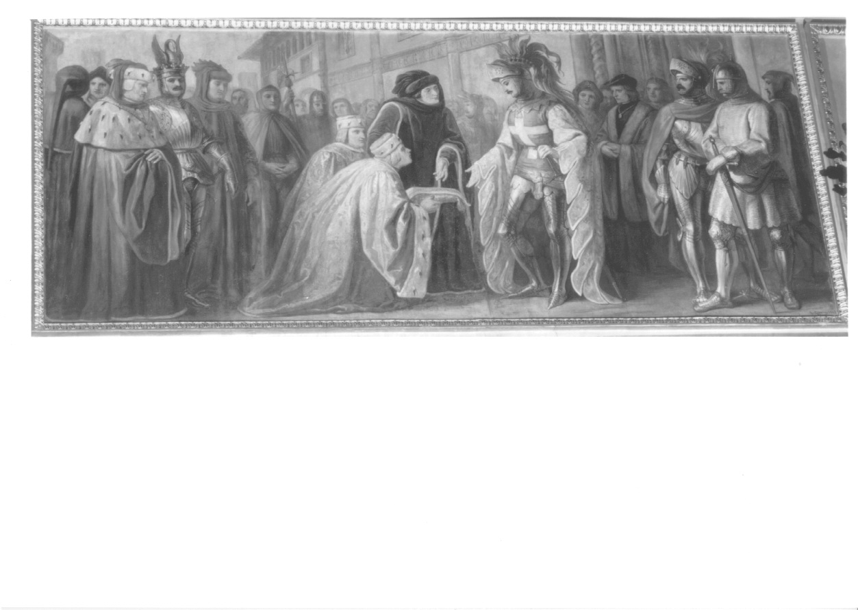 sottomissione di Nizza ad Amedeo VII di Savoia (dipinto, ciclo) di Gonin Francesco (metà sec. XIX)