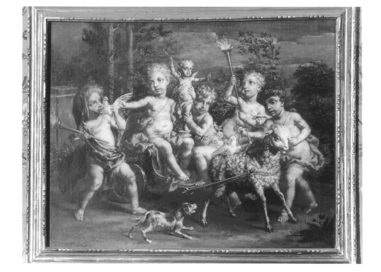 putti che giocano (dipinto, opera isolata) di Rapous Vittorio Amedeo (seconda metà sec. XVIII)