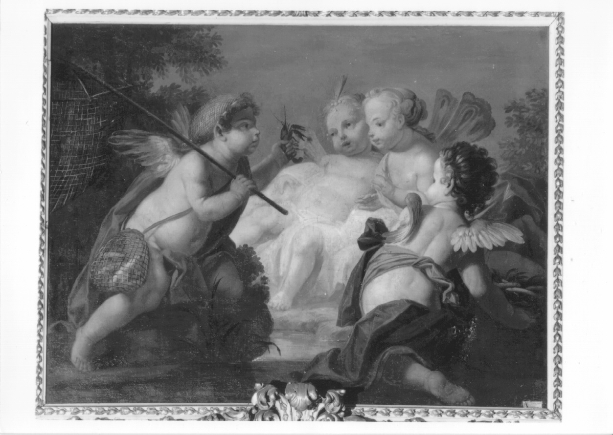 putti che giocano (sovrapporta, opera isolata) di Vacca Angelo (ultimo quarto sec. XVIII)