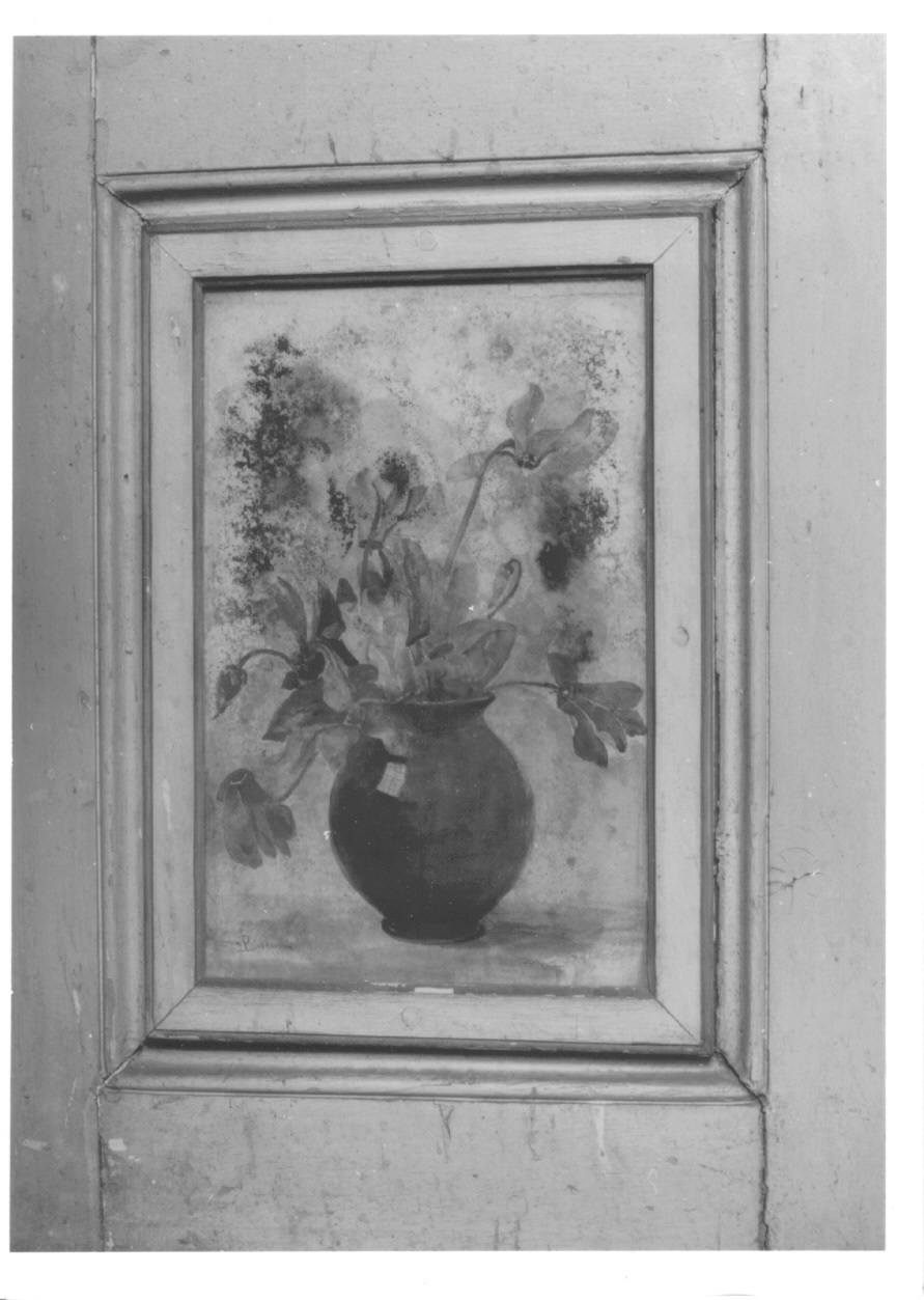 vaso con fiori (dipinto, elemento d'insieme) di Biscarra Emma (inizio sec. XX)