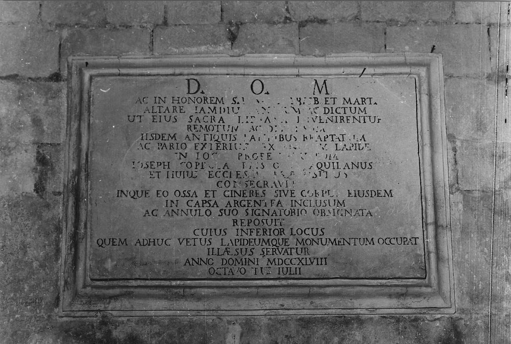 lapide - ambito Italia centrale (sec. XVIII)