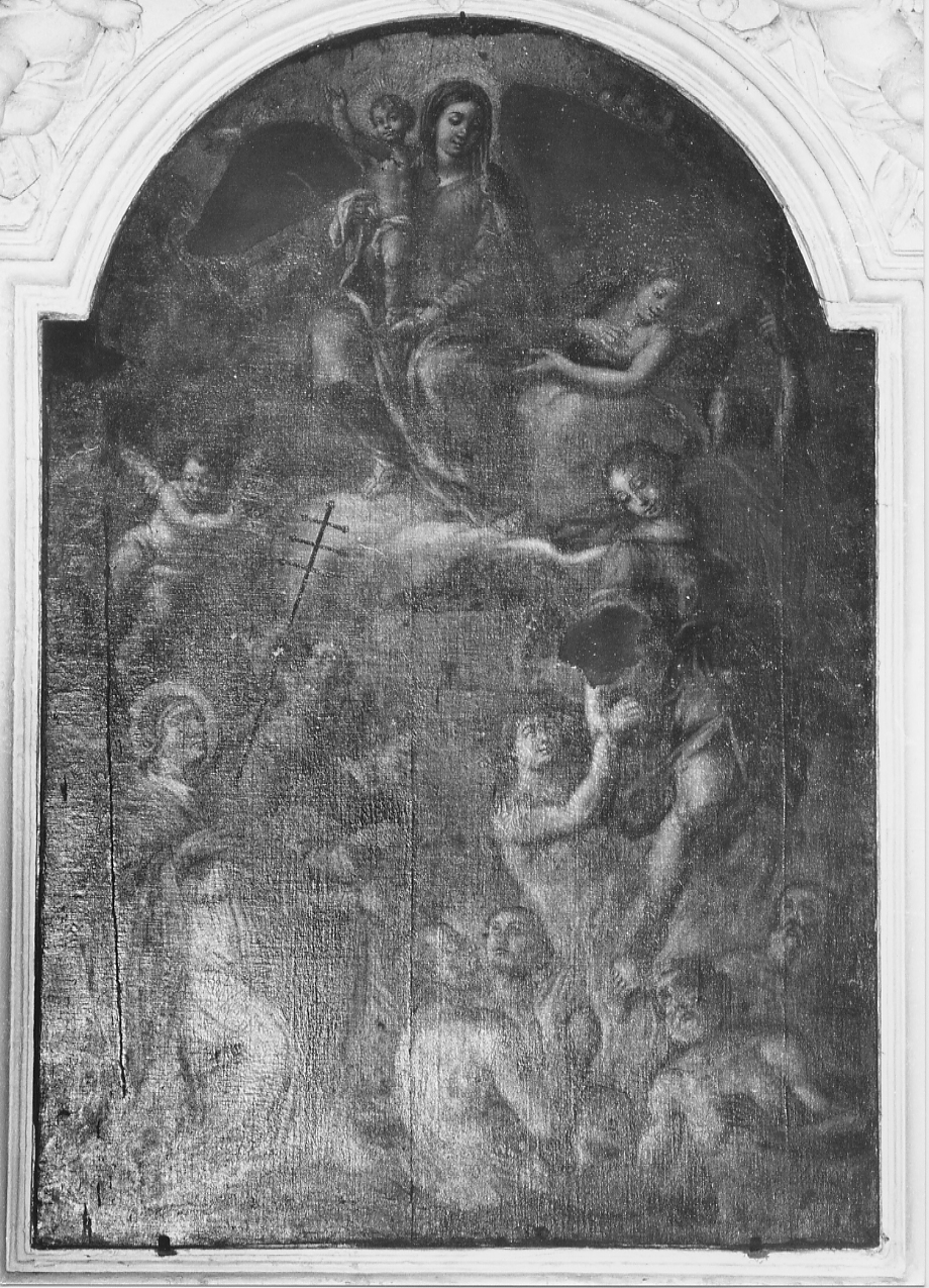 Madonna del Suffragio, Madonna che intercede per le anime del purgatorio (dipinto, opera isolata) - ambito Italia centrale (sec. XVIII)