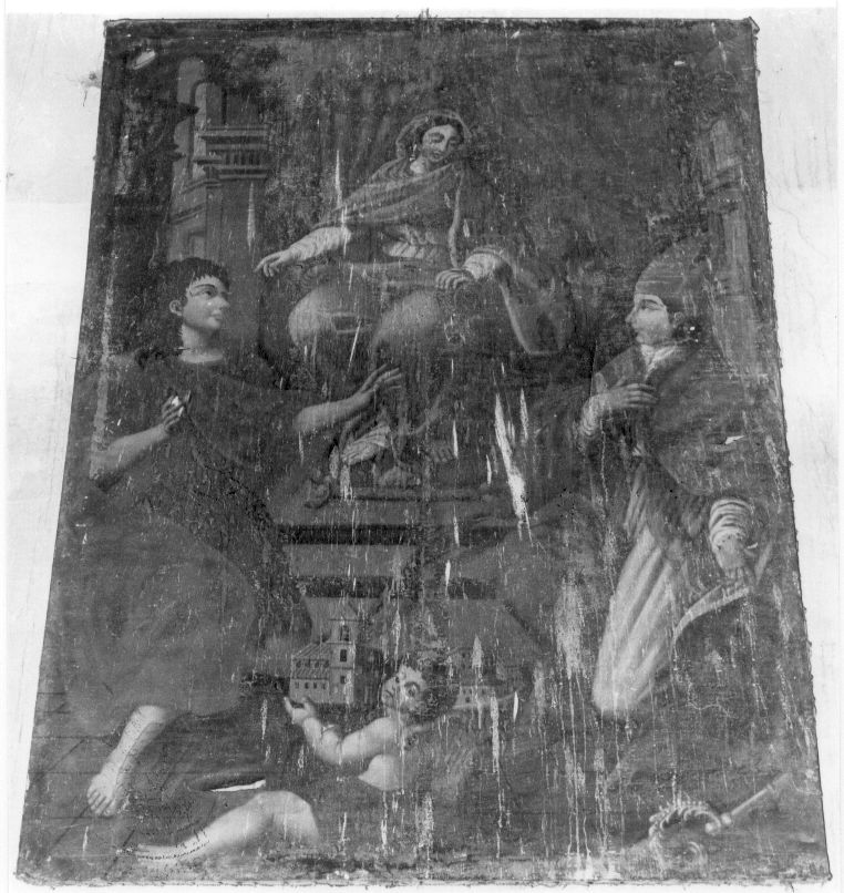 Madonna in Trono tra Sant'Emidio e Santo (dipinto, opera isolata) - ambito Italia centrale (sec. XVIII)