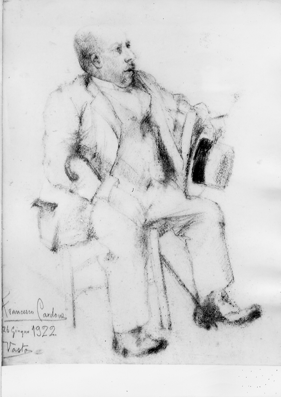 ritratto di R. Leopoldo Cieri, ritratto d'uomo (dipinto) di Cardone Francesco (sec. XX)