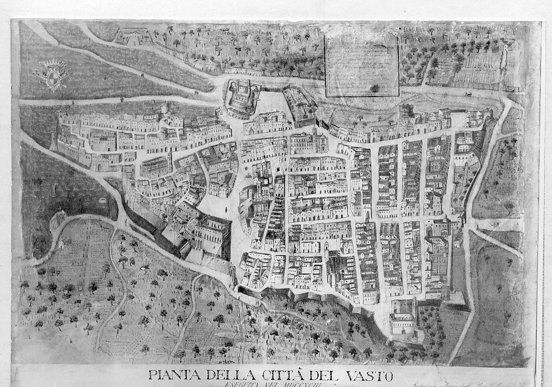 pianta della città di Vasto, pianta (dipinto) - manifattura Italia centrale (sec. XVIII)