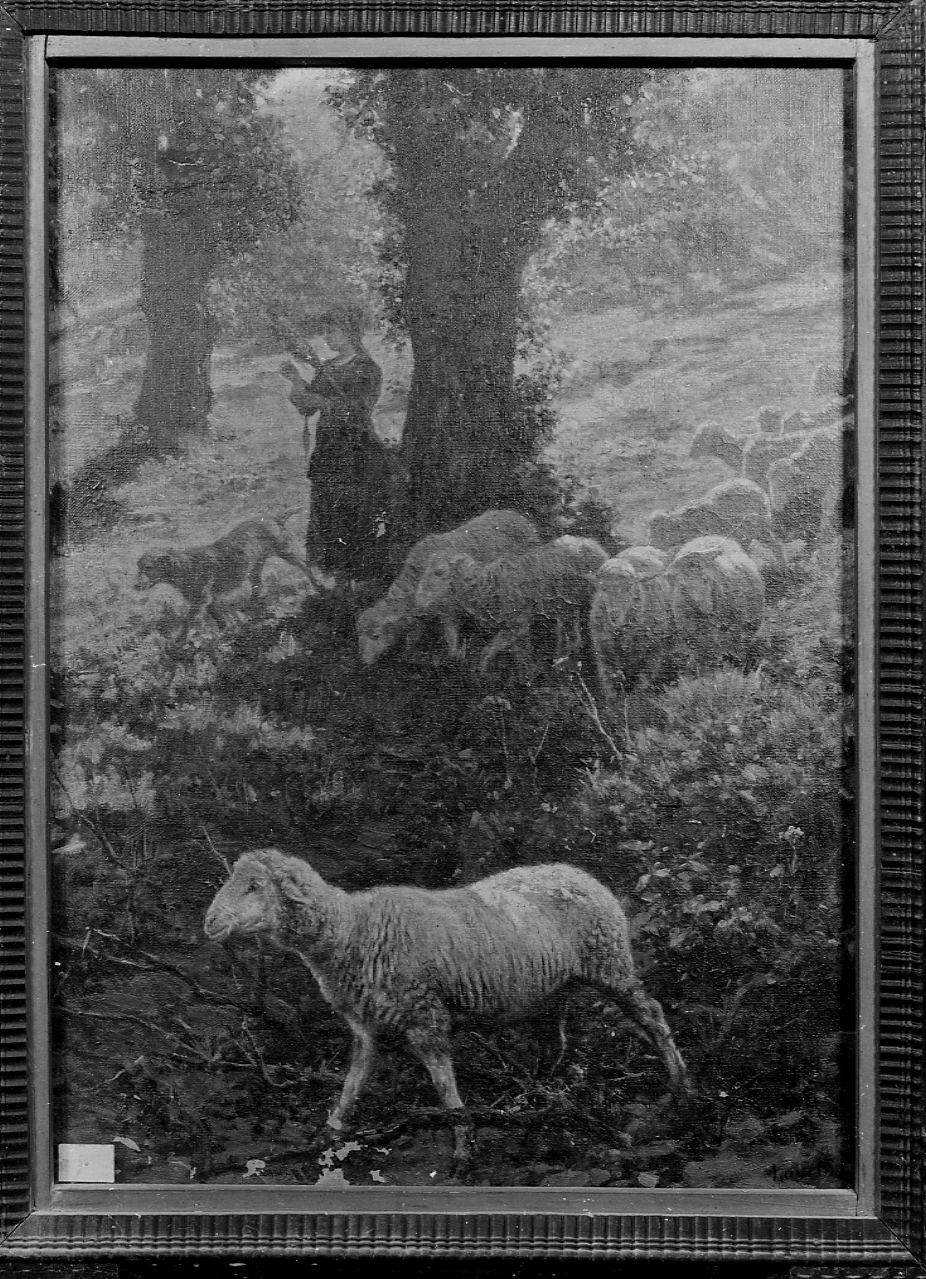 scena pastorale (dipinto) di Laccetti Valerico (sec. XIX)