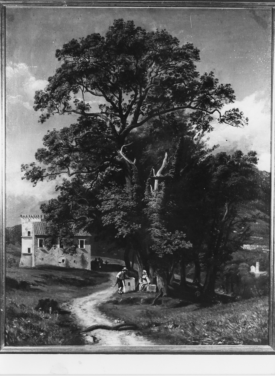 alberi a Cava dei Tirreni, scena campestre (dipinto) di Palizzi Nicola (sec. XIX)