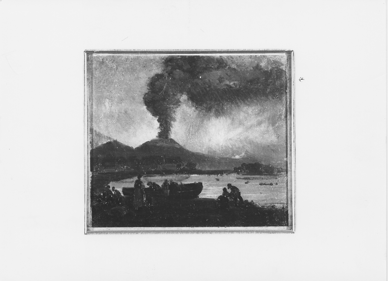 eruzione del Vesuvio del 1858, paesaggio (dipinto) di Palizzi Nicola (sec. XIX)