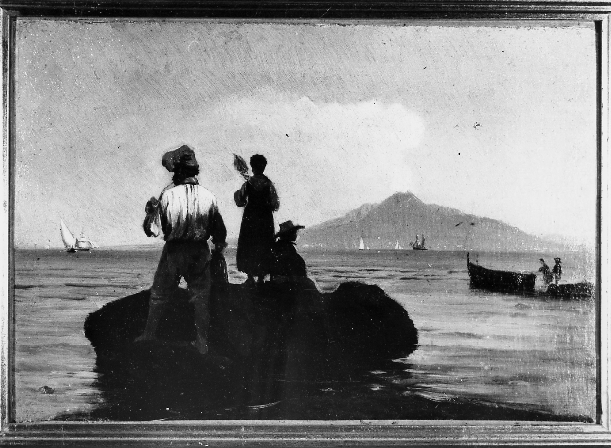 marina di Sorrento, paesaggio marino (dipinto) di Palizzi Nicola (sec. XIX)