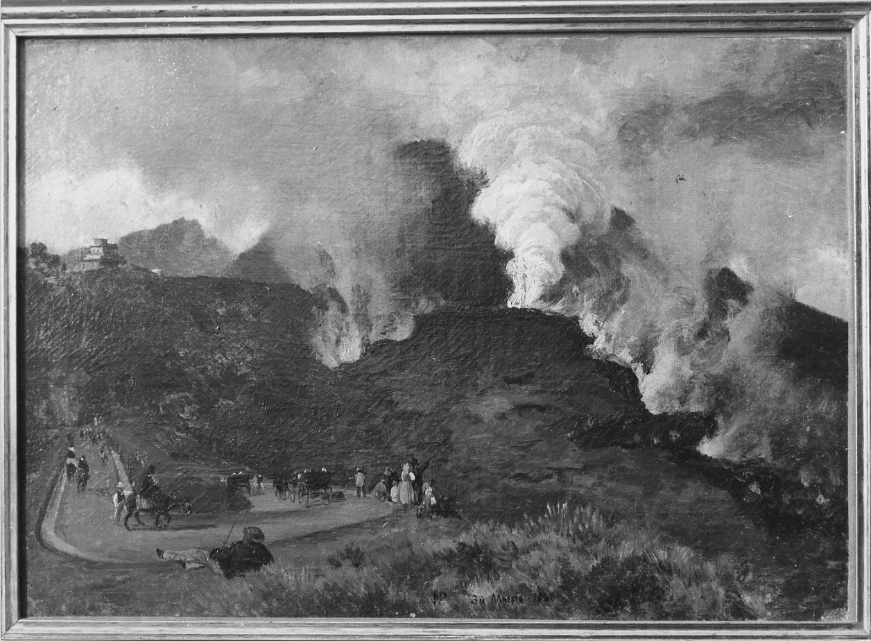 il Vesuvio in eruzione, 1858, paesaggio (dipinto) di Palizzi Nicola (sec. XIX)