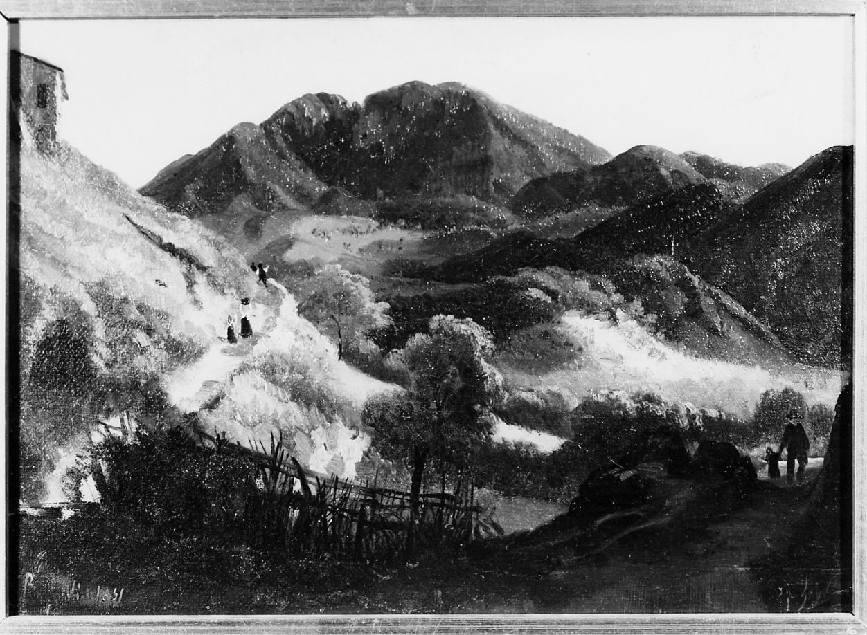 passaggio nei pressi di Avellino, paesaggio (dipinto) di Palizzi Nicola (sec. XIX)