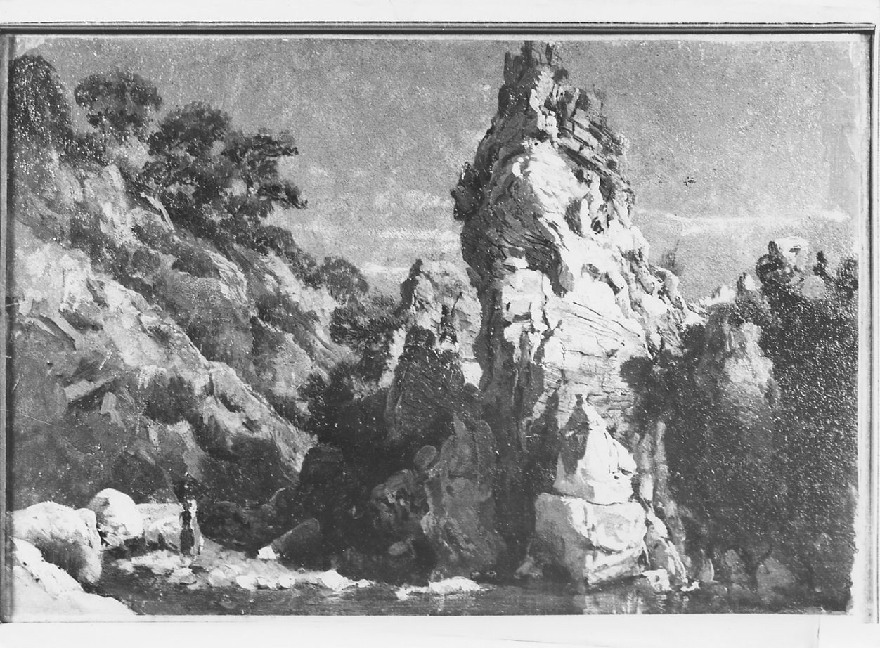 rocce in provincia di Avellino, paesaggio (dipinto) di Palizzi Nicola (sec. XIX)
