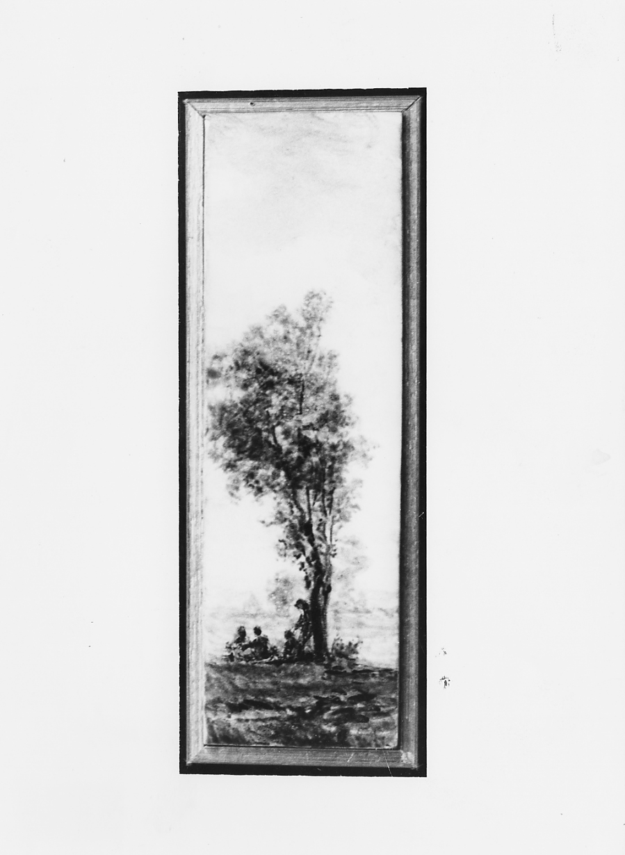 albero, paesaggio (piastrella) di Palizzi Filippo (sec. XIX)