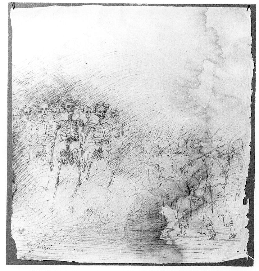 Dogali, scena di battaglia (disegno) di Palizzi Filippo (sec. XIX)