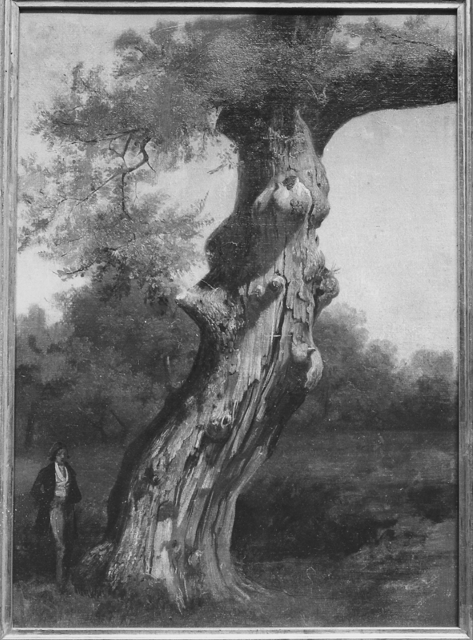 albero, albero con figura maschile (dipinto) di Palizzi Giuseppe (sec. XIX)