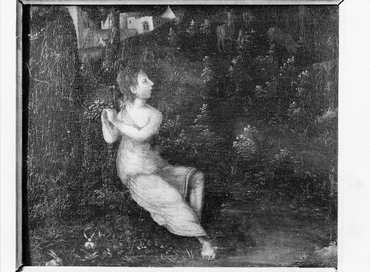 figura nel bosco (dipinto) - ambito Italia centrale (sec. XVIII)