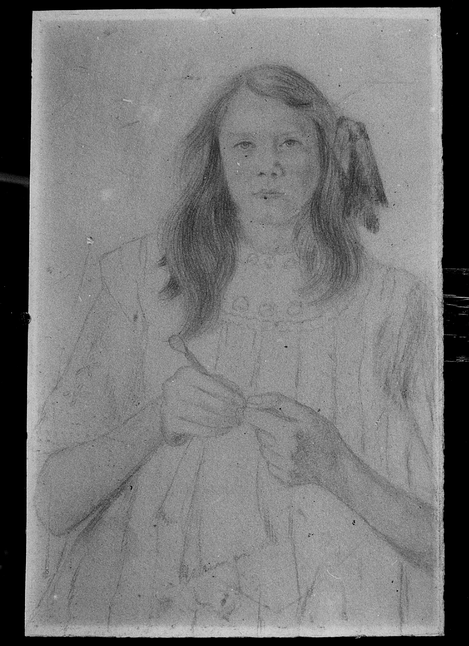 ritratto di ragazza (disegno) di Cardone Francesco (sec. XX)