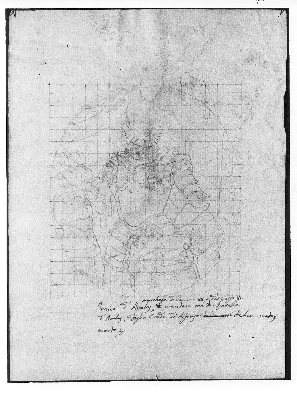 ritratto di Innico III D'Avalos (disegno) di De Litiis Giulio Cesare (fine/inizio secc. XVIII/ XIX, sec. XIX)