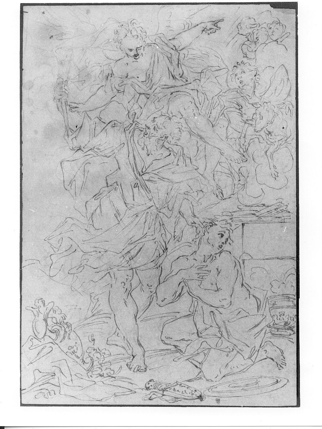 sacrificio di Isacco (disegno) di De Litiis Giulio Cesare (fine/inizio secc. XVIII/ XIX, sec. XIX)