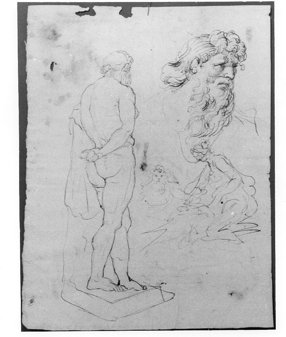 n. 4 schizzi, figure maschili (disegno) di De Litiis Giulio Cesare (fine/inizio secc. XVIII/ XIX, sec. XIX)