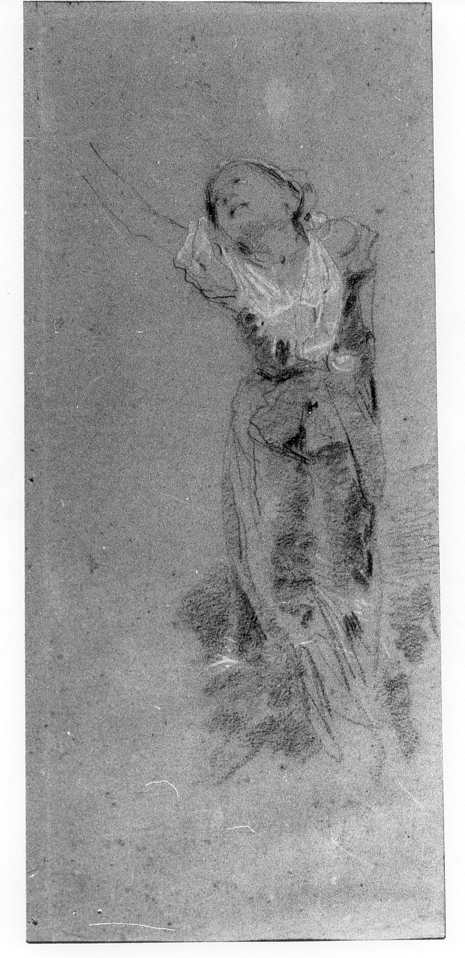figura di donna, figura femminile (disegno) di Michetti Francesco Paolo (fine/inizio secc. XIX/ XX)