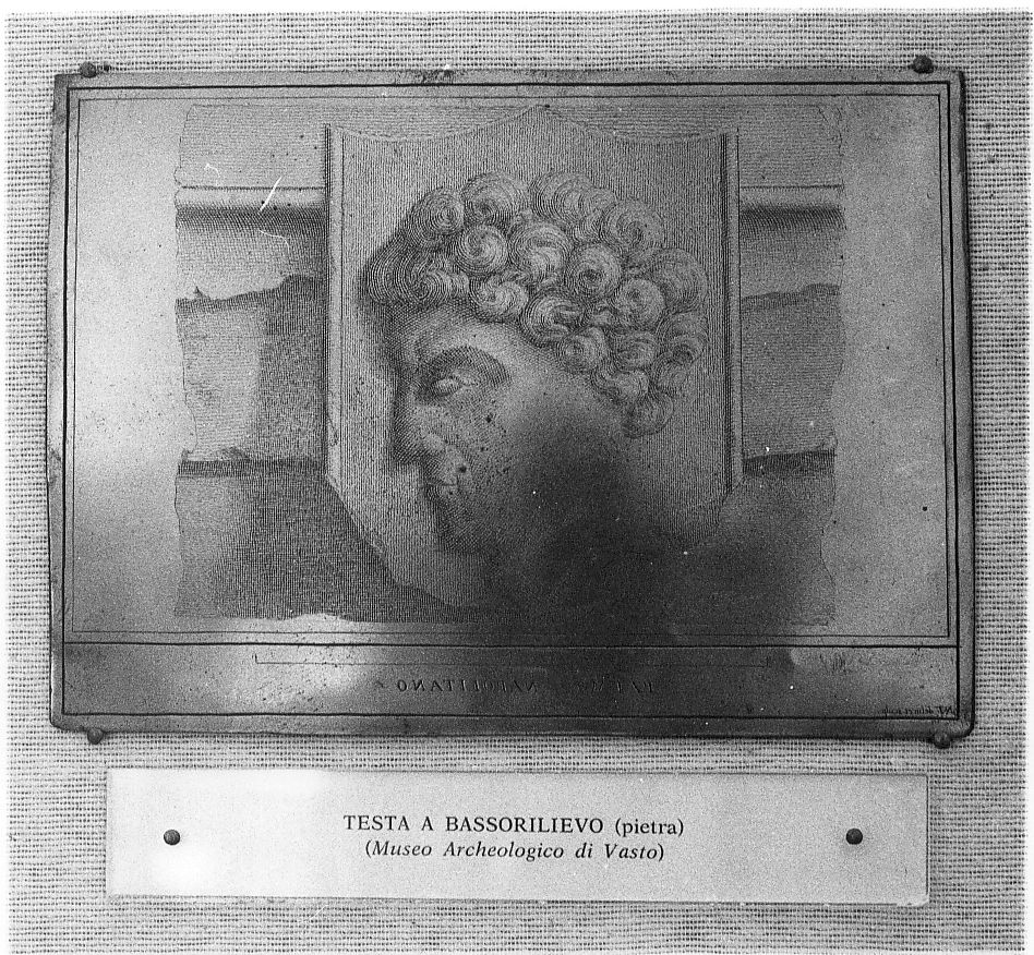 testa a bassorilievo, testa d'uomo (stampa) di Tiberi Nicola (sec. XVIII)