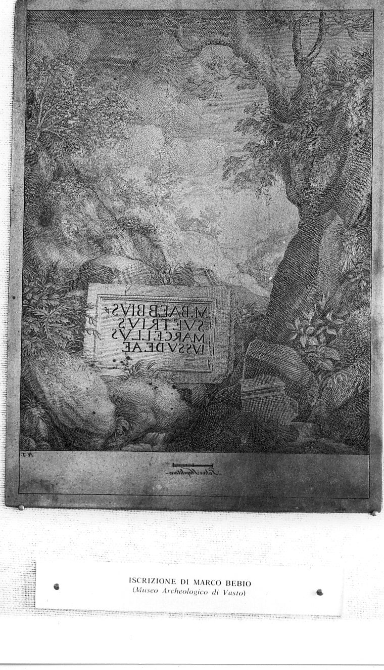 iscrizione di Marco Bebio, iscrizione (stampa) di Tiberi Nicola (sec. XVIII)