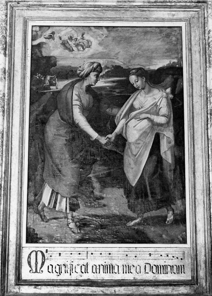 Visitazione; Battesimo di Cristo (dipinto) - ambito Italia centrale (sec. XVII)
