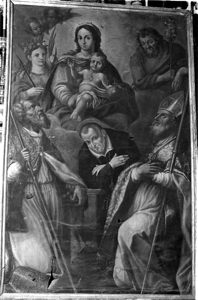 Madonna con Bambino e Santi, Madonna con Bambino e Santi (dipinto, opera isolata) - ambito Italia centrale (sec. XVII)