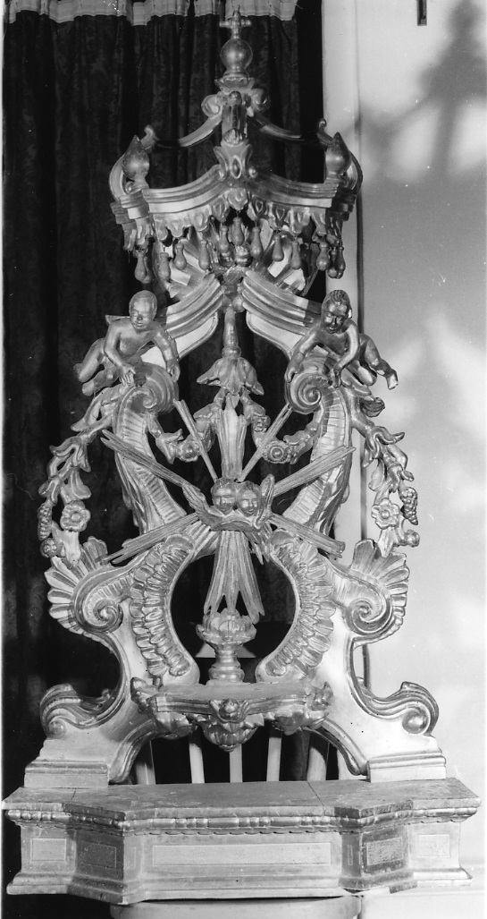 tronetto per esposizione eucaristica, opera isolata - bottega Italia centrale (sec. XVIII)