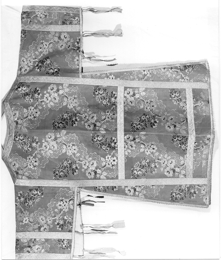 tunicella, elemento d'insieme - manifattura italiana (terzo quarto sec. XVIII)