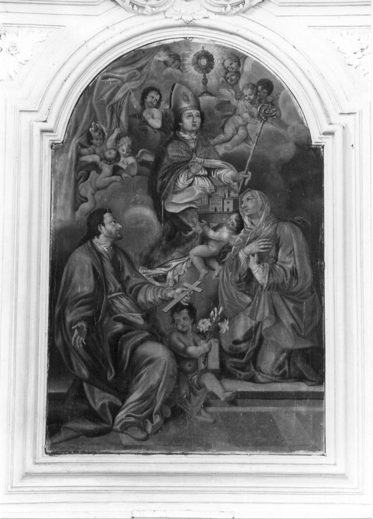 La vergine, S. Emidio e S. Cipriano (dipinto, opera isolata) - ambito Italia centrale (sec. XVIII)