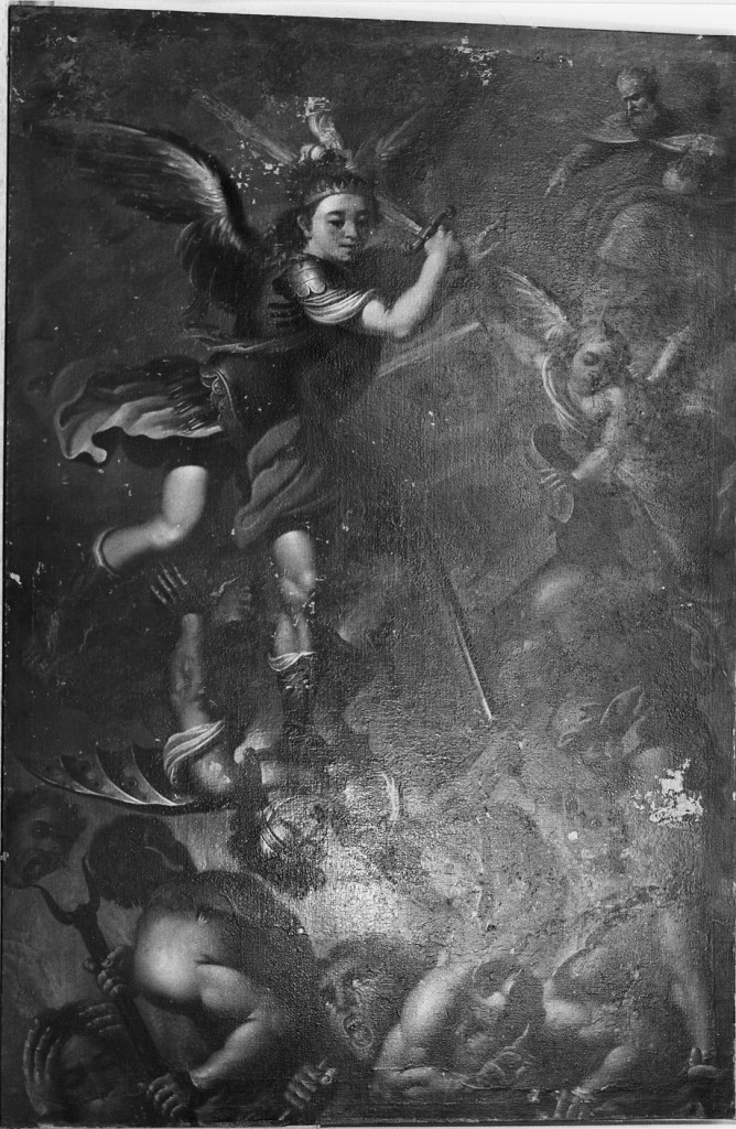 San Michele Arcangelo ed i demoni (dipinto) - ambito italiano (sec. XVIII)