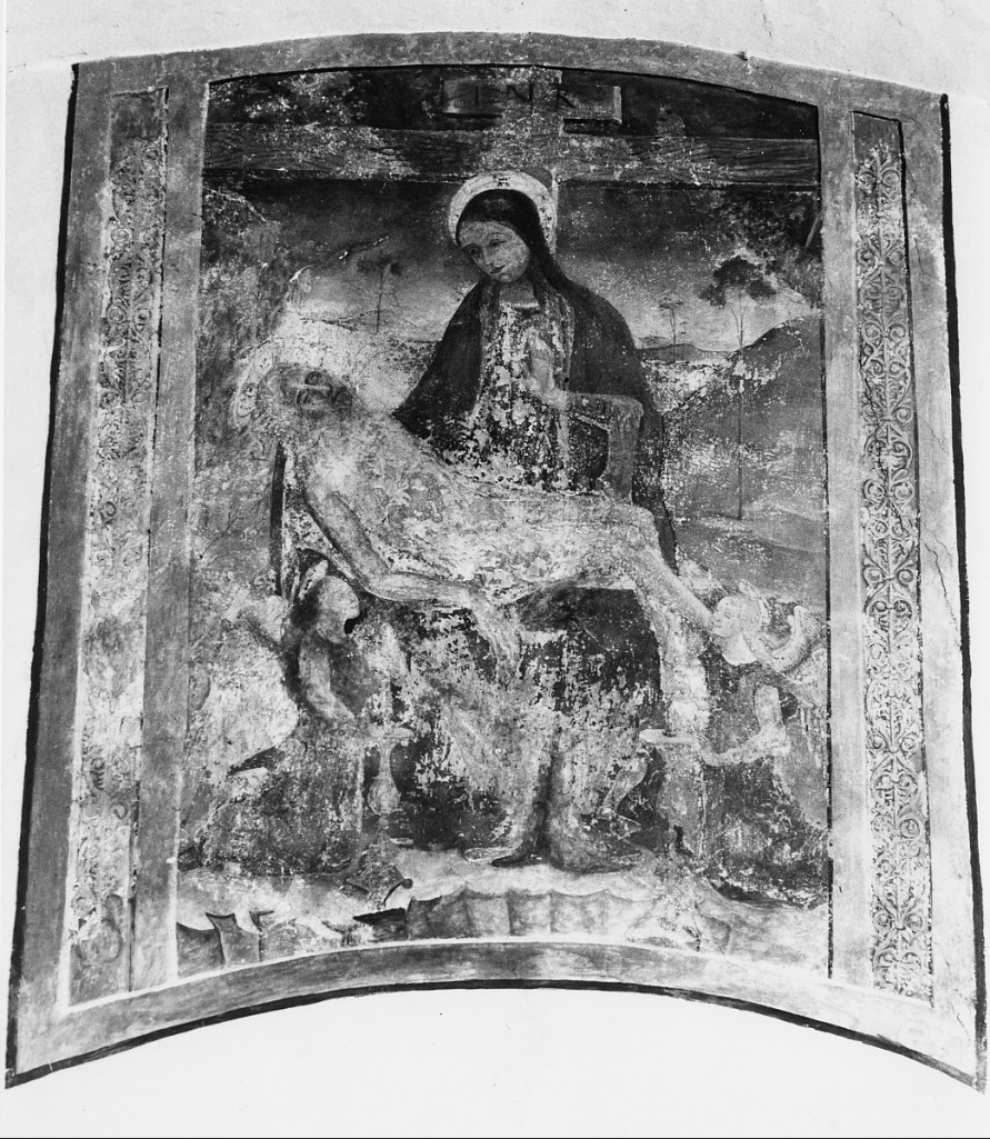 Pietà (dipinto) di Gatti Saturnino (scuola) (fine sec. XV)