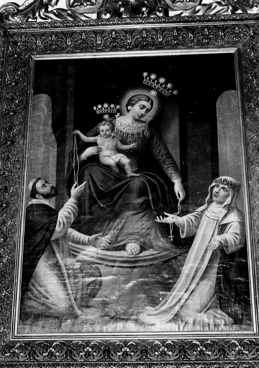 Madonna del Rosario con San Domenico e Santa Caterina da Siena (dipinto) - ambito Italia centrale (sec. XIX)
